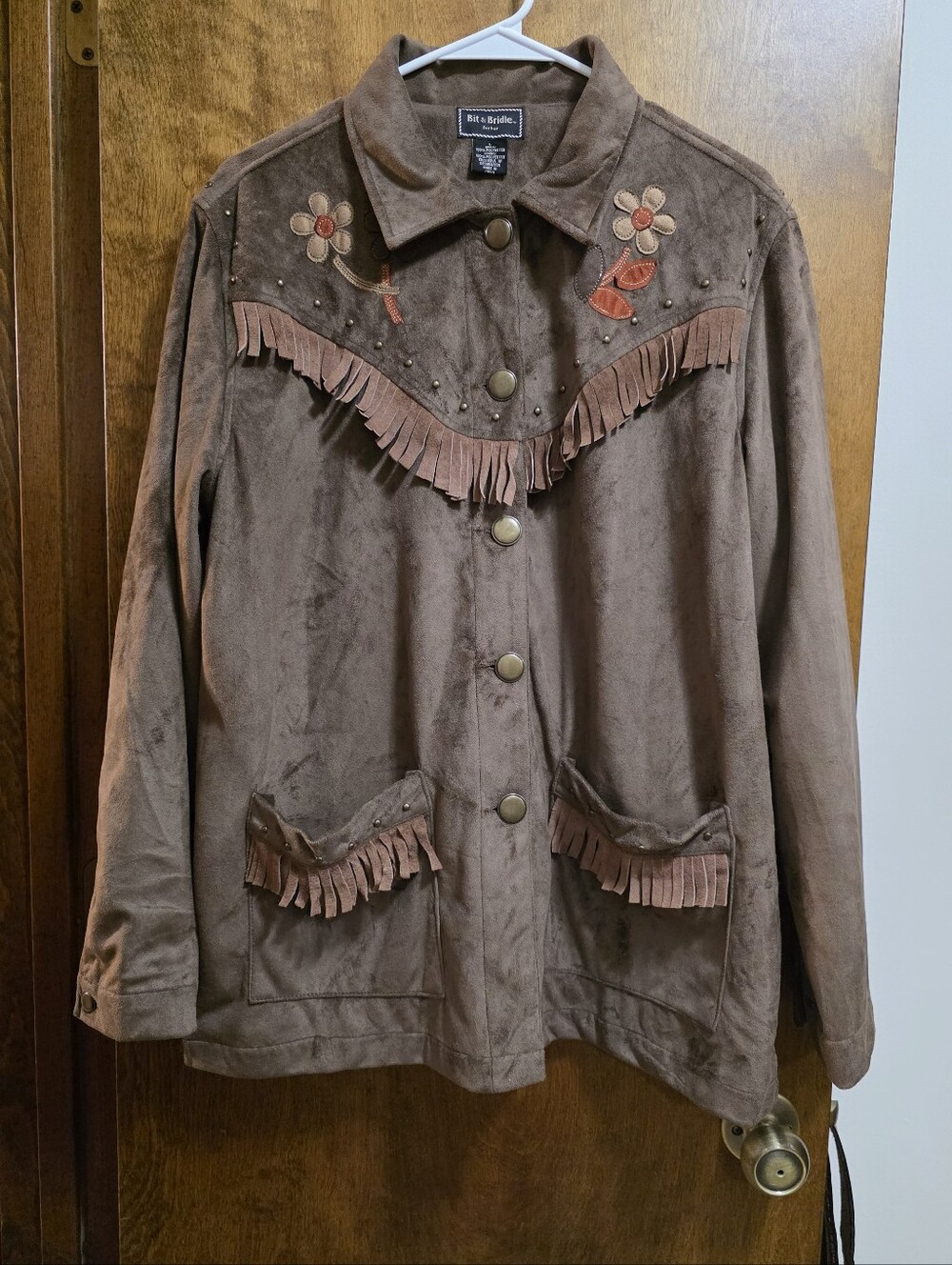 Bit & Bridle Brown Fringe Western Suede Jacket